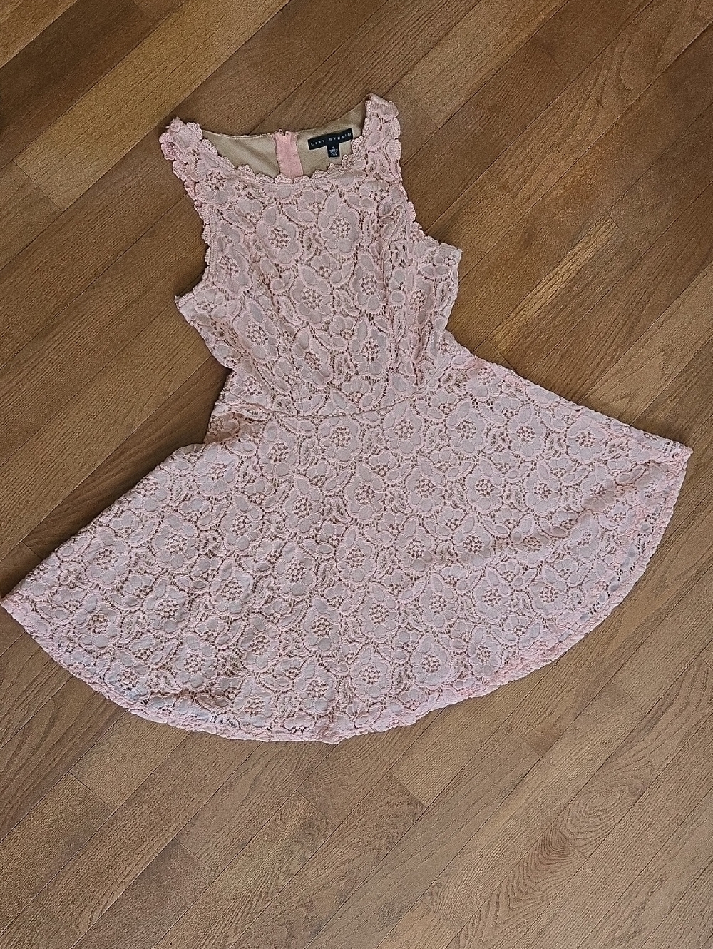 City Studio Blush Peach Lace A-Line Mini Dress, Junior Size 13